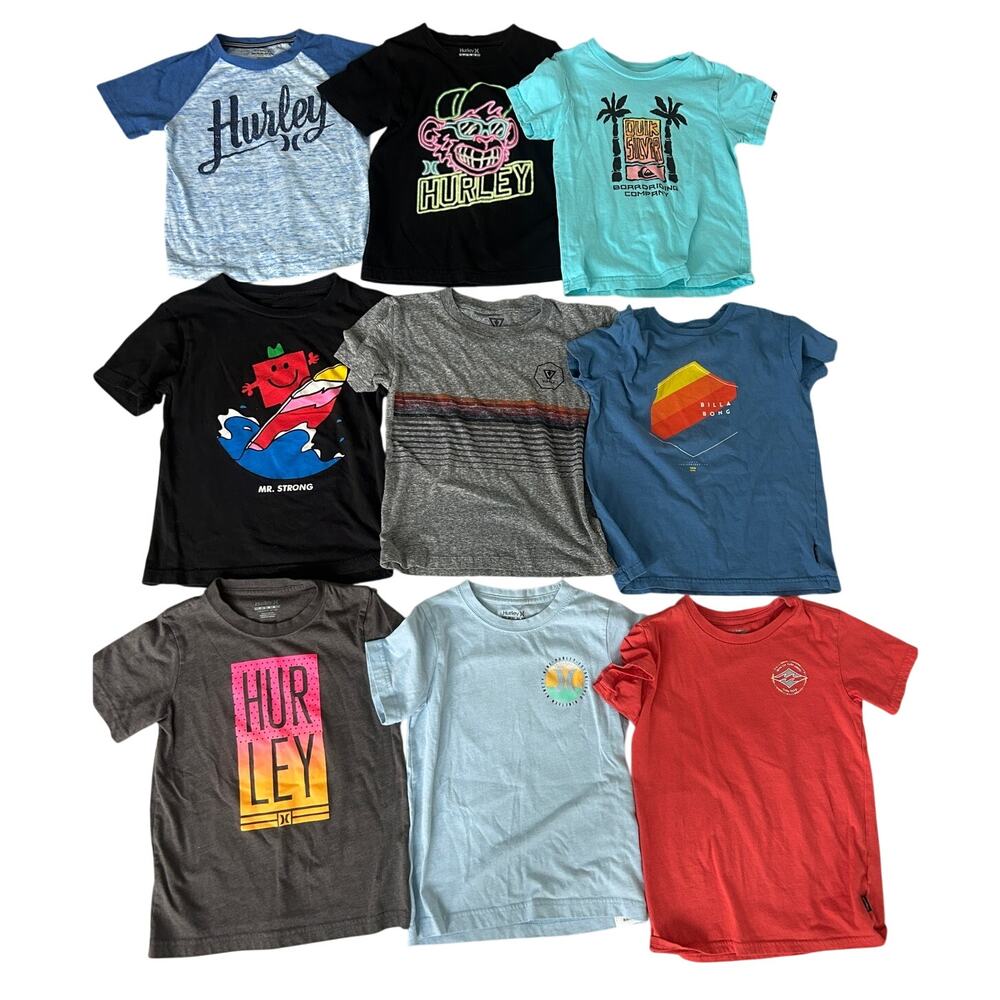 Boys Size 7 Graphic Tee Bundle – Hurley, Billabong & more SURF brands